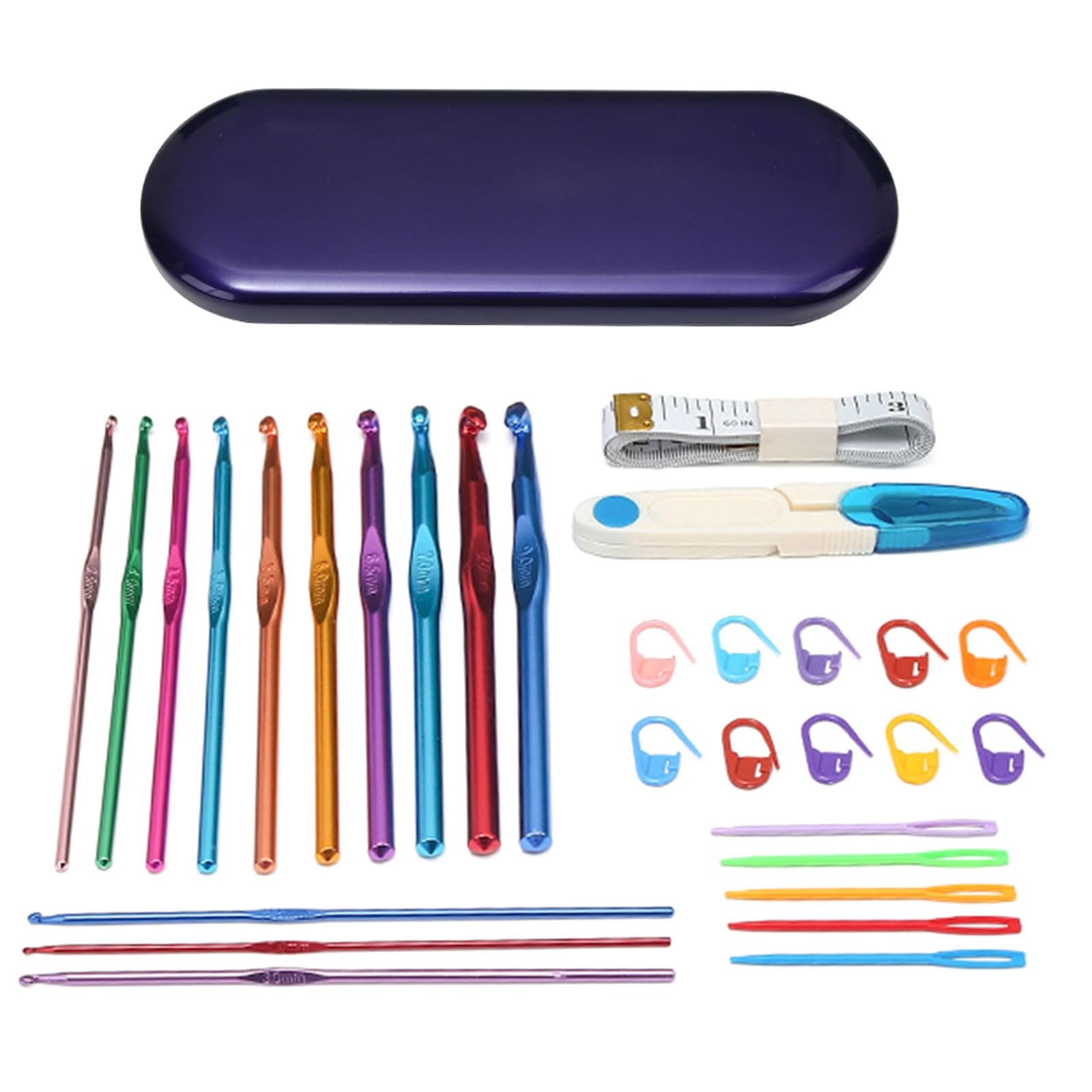 Tsophreniq 30Pcs Crochet Hooks Set with Storage Case, Knitting Accessories Ergonomic Needle for Making Bag, Gloves, Socks Hook Kits for Adults Hook Kits Sets with Case