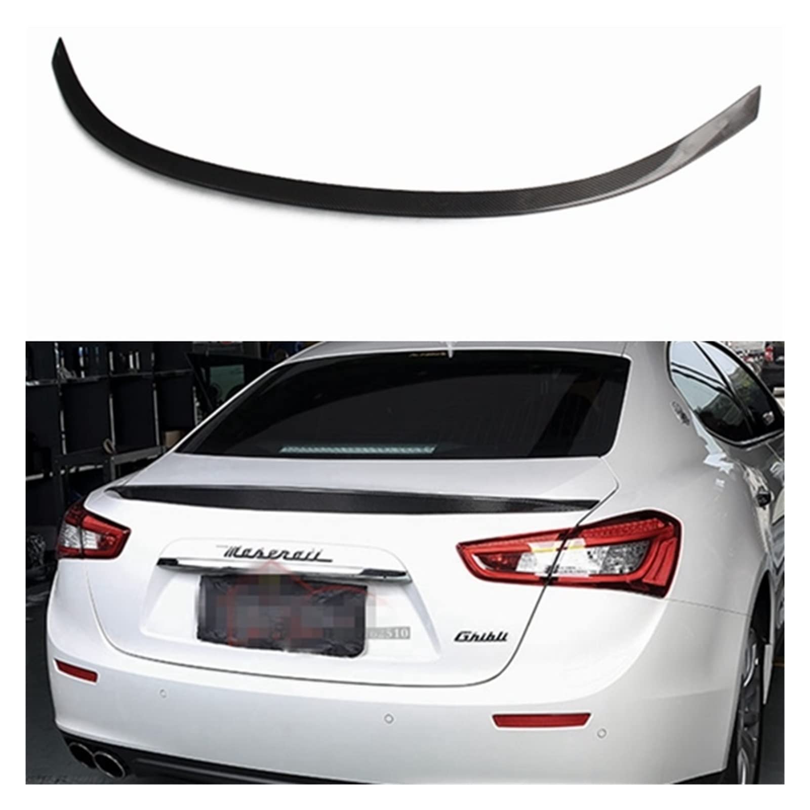 Buy Compatible for Maserati Ghibli Carbon Fiber Rear Spoiler Rear 2014