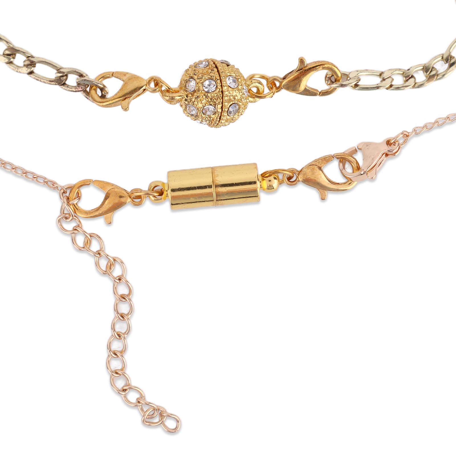 12pcs Magnetic Jewelry Clasp, Gold & Silver Magnetic Necklace