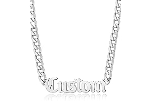Personalized Silver Name Chain for Men and Women, 16 to 30 inch...