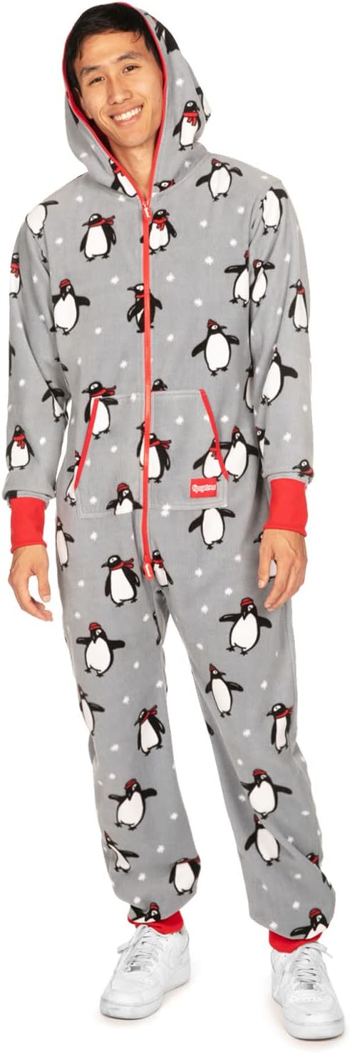 Tipsy Elves Waddle Wonderland Grey Jumpsuit for Men