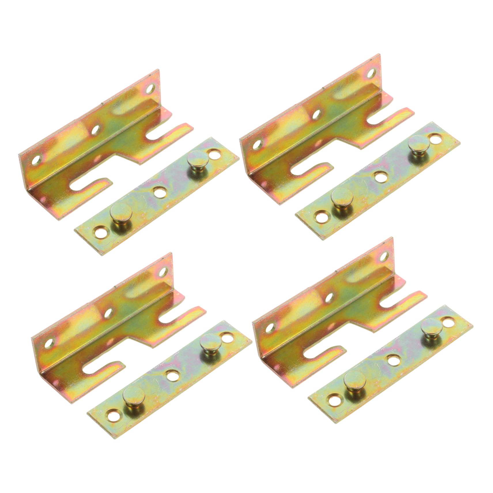 SOESFOUFU 4pcs Bed Hinge Headboard Bracket Wood Bed Rail Fasteners Bed Frame Hinges Corner Bed Frame Brackets Bed Rail Support Brackets Furniture Bed Rail Fittings Bed Rail Mounting Brackets