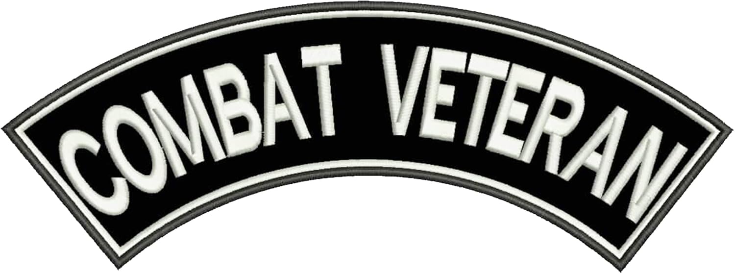 Amazon.com: DealzCT Combat Veteran White Iron On Sew On Top Rocker ...