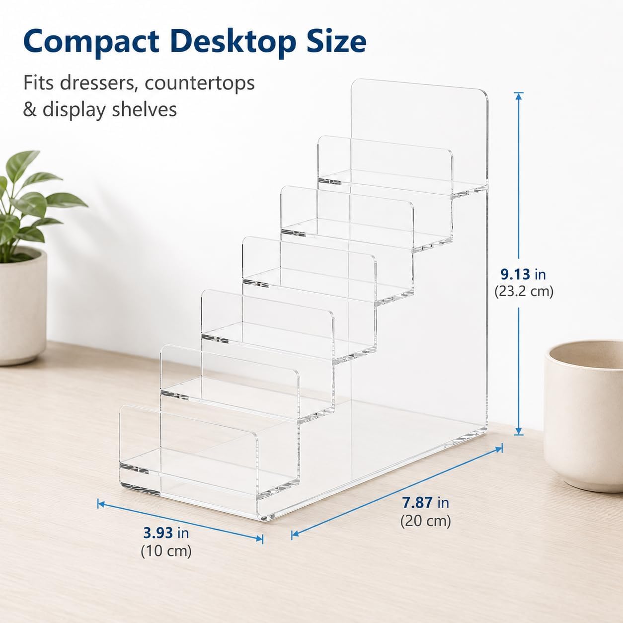 DOITOOL 6 Tier Acrylic Display Stand Jewelry Wallets Glasses Countertop Organizer