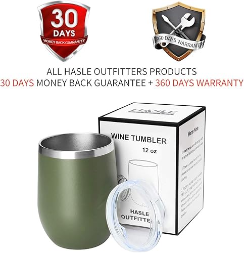 Miniatura 7 de HASLE OUTFITTERS - Vaso de vino con tapa sin tallo, de 12 onzas, doble pared, de acero inoxidable, para bebidas frías y calientes, vino, café,