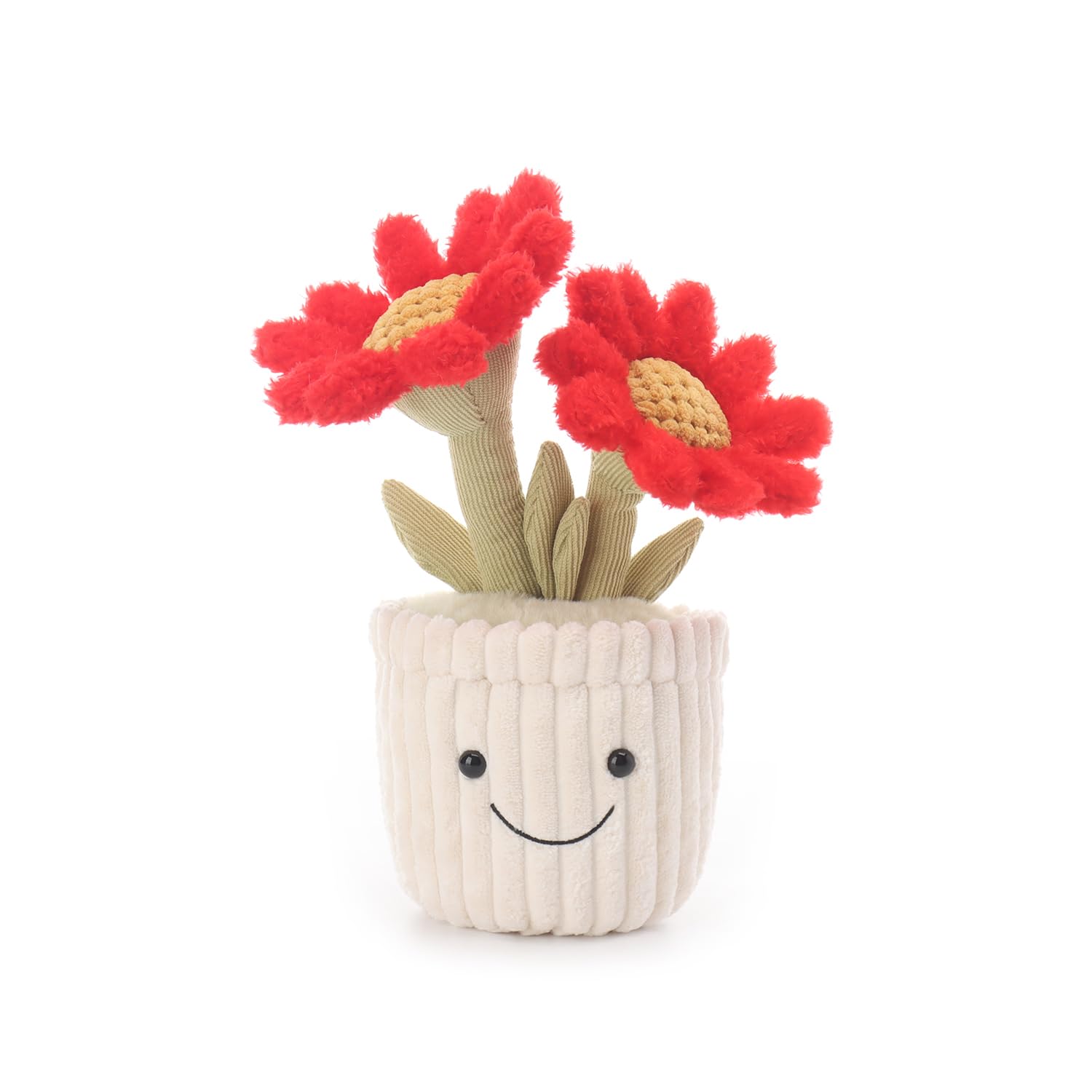 Apricot Lamb Red Potted Daisy Flower Plushies Stuffed Animals for Baby Girl and Boy, Soft Cute Plush Toys for Kids, 10 Inches โ image 1