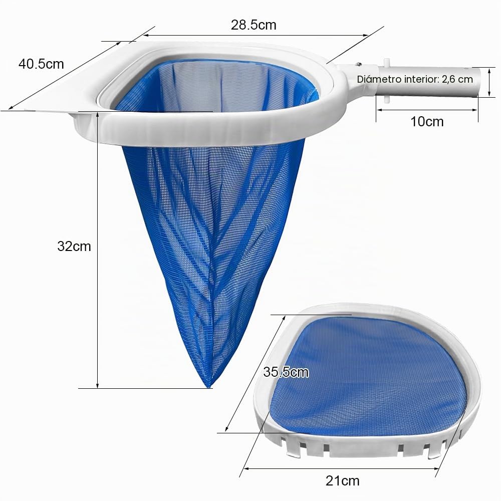 Red para Piscina de Malla Fina 2 en 1, Red para Estanque para Algas, Red para Piscina con Red Profunda y Superficial Intercambiable, Red para Estanque, Red para Hojas para Piscina, Red para Piscina