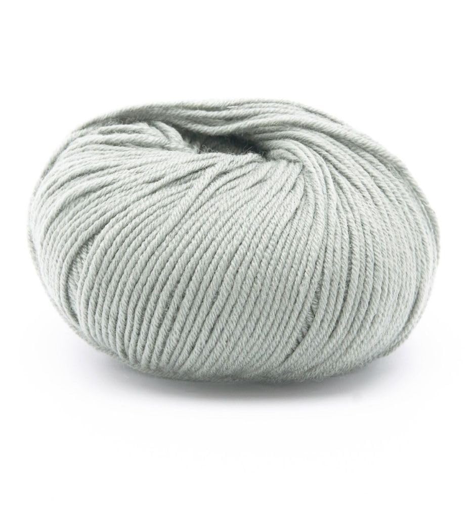 Premium Soft, Wool Blend DK-Weight Knitting and Crochet Baby Yarn 50g - Cherub 037 Light Grey