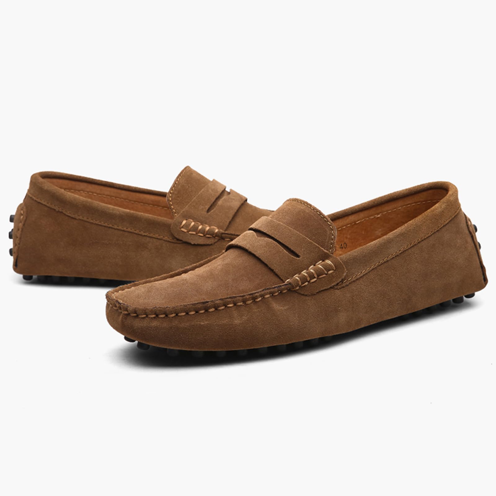 DADAWEN Hommes Daim Penny Loafers Légères Légères Confort Chaussures de Conduite Mocassin Slippers Chaussures de Décontractées