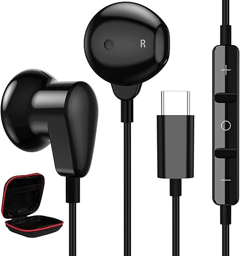 Miniatura 10 de ACAGET Auriculares tipo C con cable para Samsung Galaxy S25 Edge S24 FE S23 S22 Ultra, aislamiento de ruido USB C auriculares para iPhone 16 17 Pro