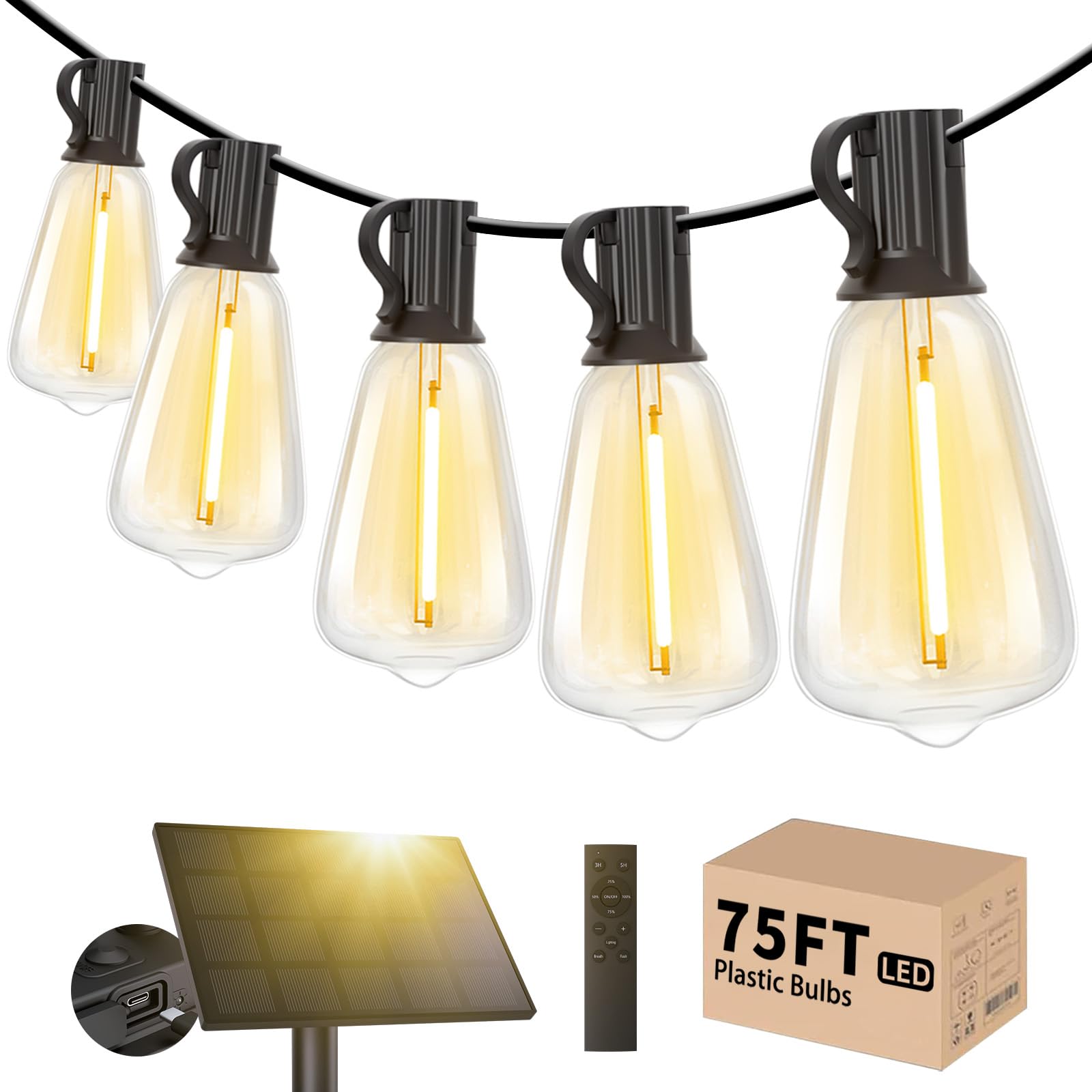 Svater 75 FT Solar String Lights
