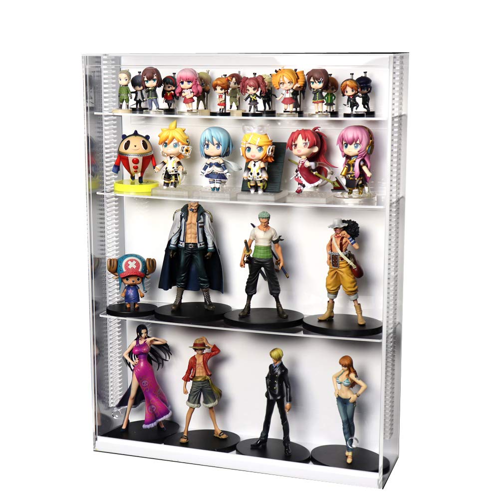 フィギュア45個セット クリア 幅45cm 】♪開閉に場所を取らず重ねられる♪フロントオープン式