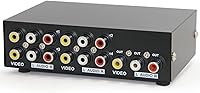 Panlong 4-in-1 RCA AV Switcher: Composite Video & Stereo Audio Selector Box for Wii, Xbox, DVD, PS2 to TV