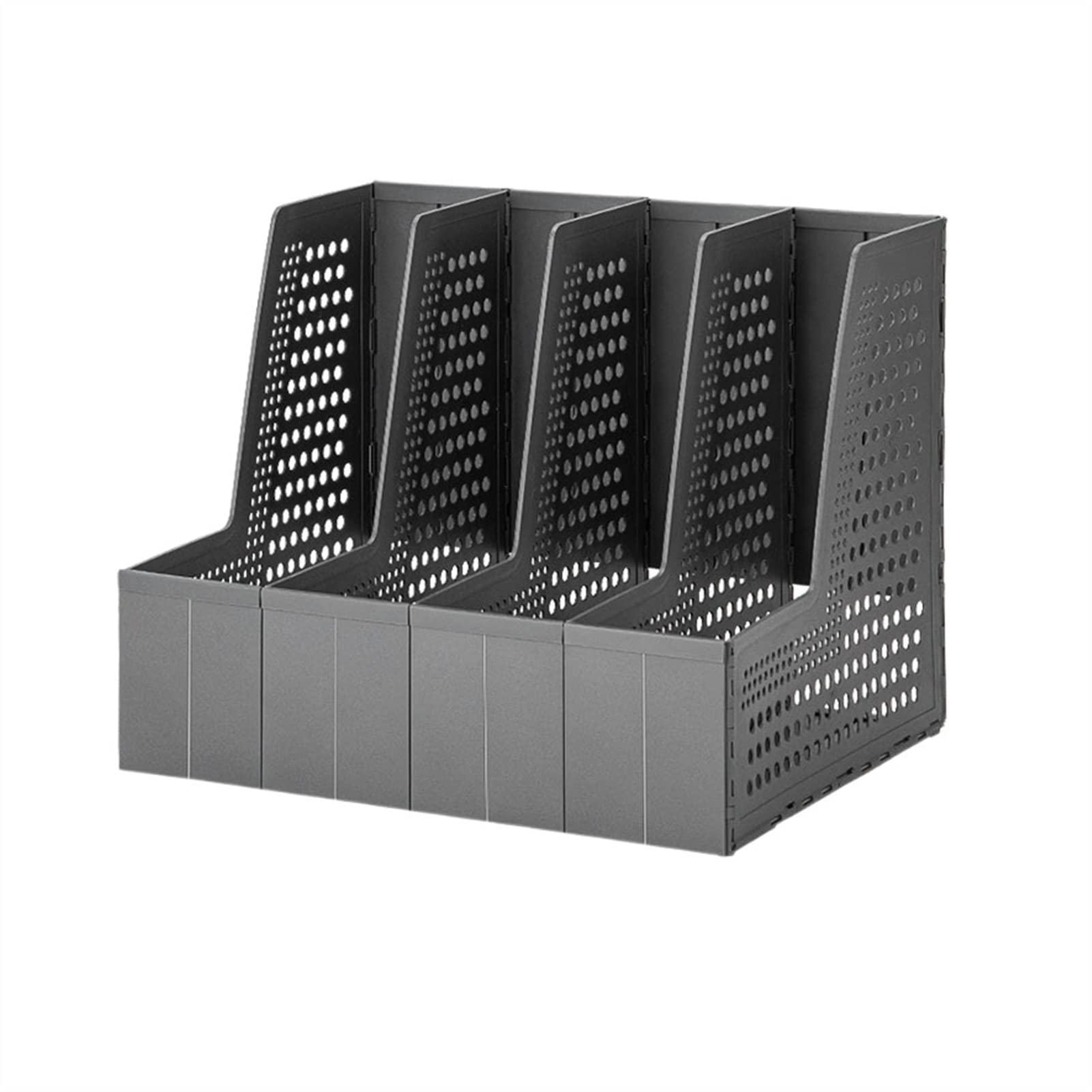 Portadocumenti da Scrivania File pieghevole Rack Box di immagazzinaggio di grandi dimensioni Forniture for ufficio Organizer 4 Grid File Book Deposito rivista Vaschetta Portacorrispondenza