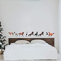 Vista 6 de 30 calcomanías de pared de caballo salvaje, calcomanías de pared para decoración, 11.8 x 7.8 pulgadas