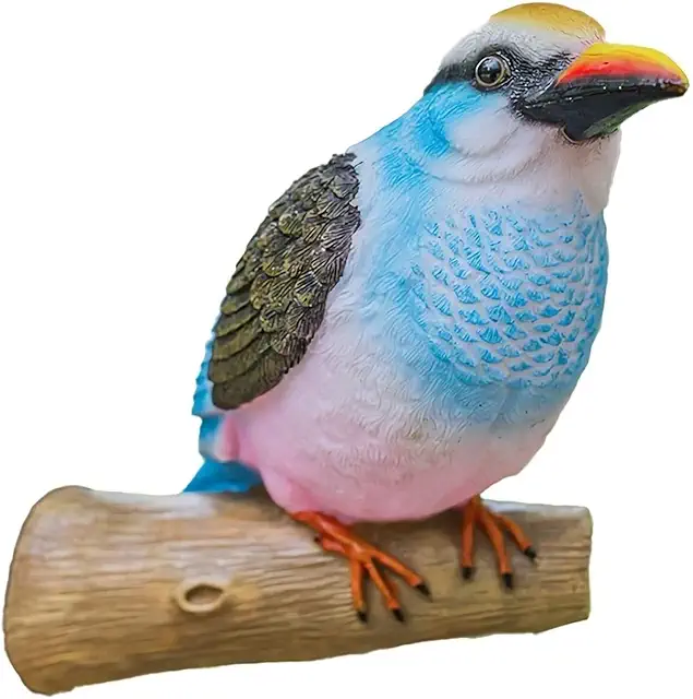 Kingfisher Garden Statue - Resin Bird Figurine for Outdoor Patio Decoration