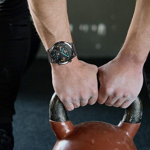 Miniatura 4 de Compatible con Galaxy Watch 3 de 1.772inGear S3 correas ajustables de 0.866in de cuero de liberación rápida con cierre magnético seguro, pulseras de