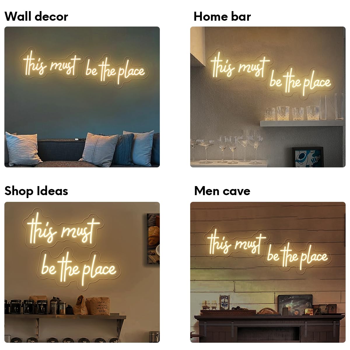 GAME ON Neon Sign for Wall Decor, LED Neon Gamer Sign for Arcade Room, Game Room, Bedroom, Kids, Boyfriend, Gifts Stepless Dimmable: Warm White-This Must Be The Place Large Size