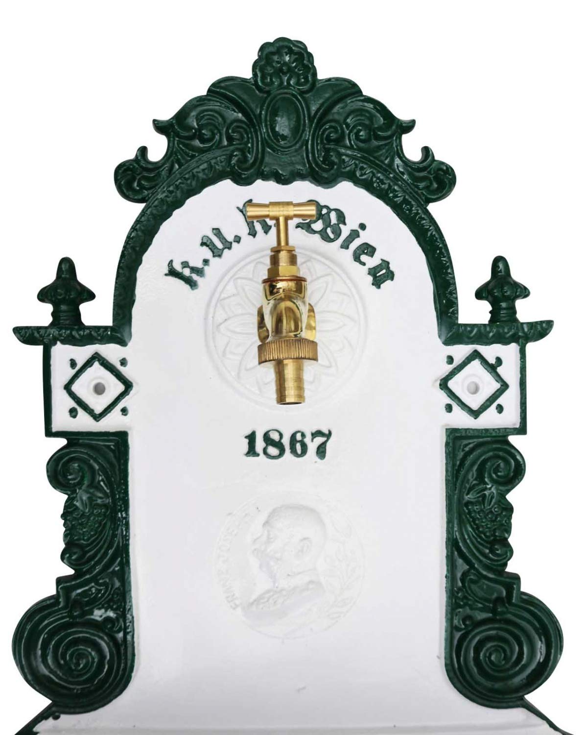 aubaho Brunnen 72cm Wandbrunnen Alu Waschbecken im Nostalgie Antik-Stil Kaiser Wien