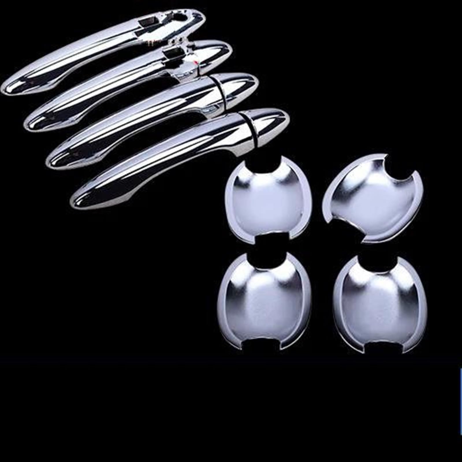 Slimes Silver 3 Car Styling Stickers For Kia K3 For Cerato 2010-2016 Protective Cover Door Handle Outer Bowls Trim Assecories Protection(Silver 3)
