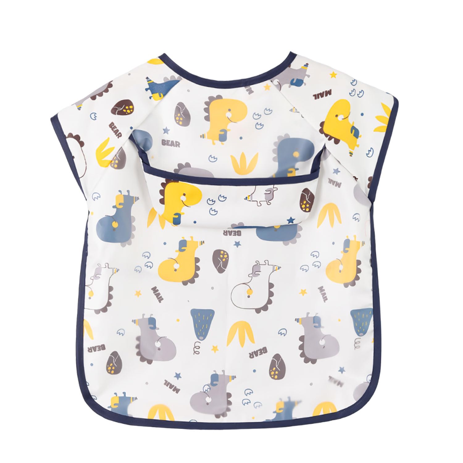 TecoKart® Waterproof Baby Bibs for Food Feeding Soft Cotton Toddler Bibs Adjustable Baby Boy and Girl Bibs for 6 to 24 Months with Cute Cartoon Design