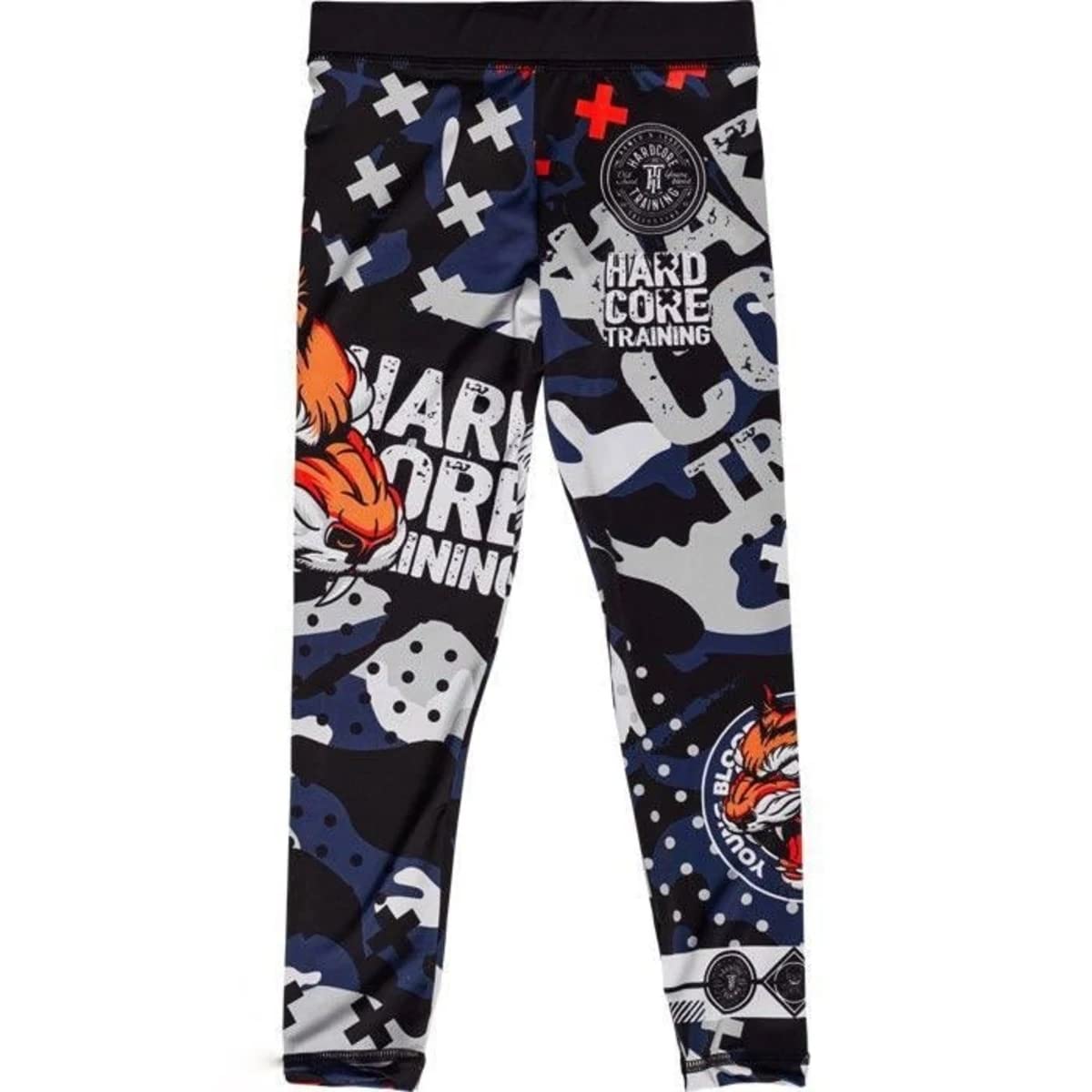 Hardcore Training Tiger Fury Compression Pants Kids Pantalones de Compresión Niño Leggings BJJ Fitness MMA Gimnasio Workout Ropa Deportiva
