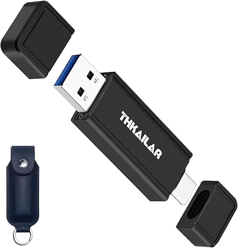 THKAILAR Unidad flash USB C de 2 TB tipo C y tipo A, USB 3.2 Gen 2 SSD portátil de hasta 1000 MBs, unidad de pulgar para iPhone 1516
