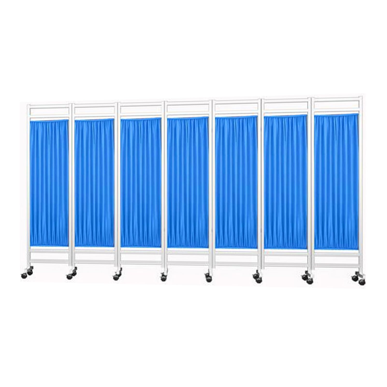 7-Panel Portable Medical Privacy Screen/Room Divider – Freestanding Partition For Hospital Wards, Beauty Salons, And Wellness Centers; Space-Saving Foldable Iron Frame(Color-5)