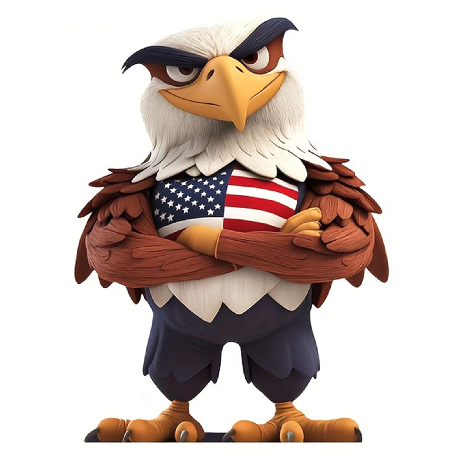 Avejjbaey Oh1136 Patriotic Bird Figurine And Anniversary Flag Design Home Decoration Miniature Wooden Model For Independence Day