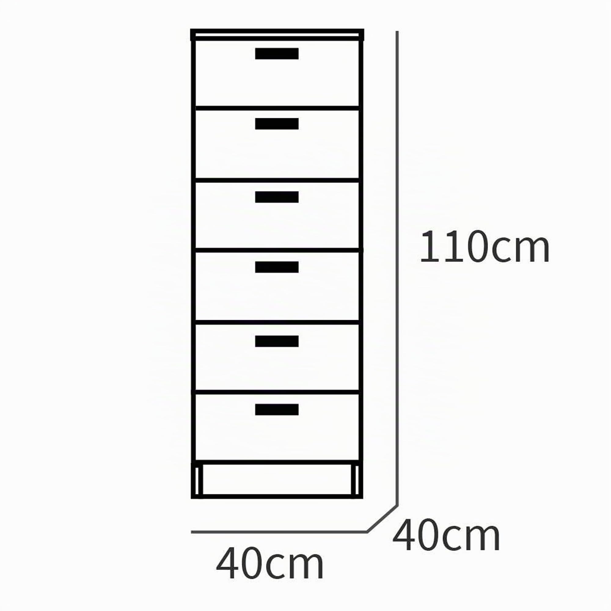 briebe Sinfonier Dormitorio Alto, Cómoda, Cajonera 6 Cajones, 110x40x40 cm (Alto x Ancho x Profundo), Habitación Matrimonio, Juvenil, Infantil, Nova, Roble Cambrian/Blanco