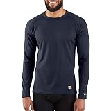 Carhartt Men's MBL113 Base Force® Midweight Base Layer Classic Crew - Small Regular - Navy