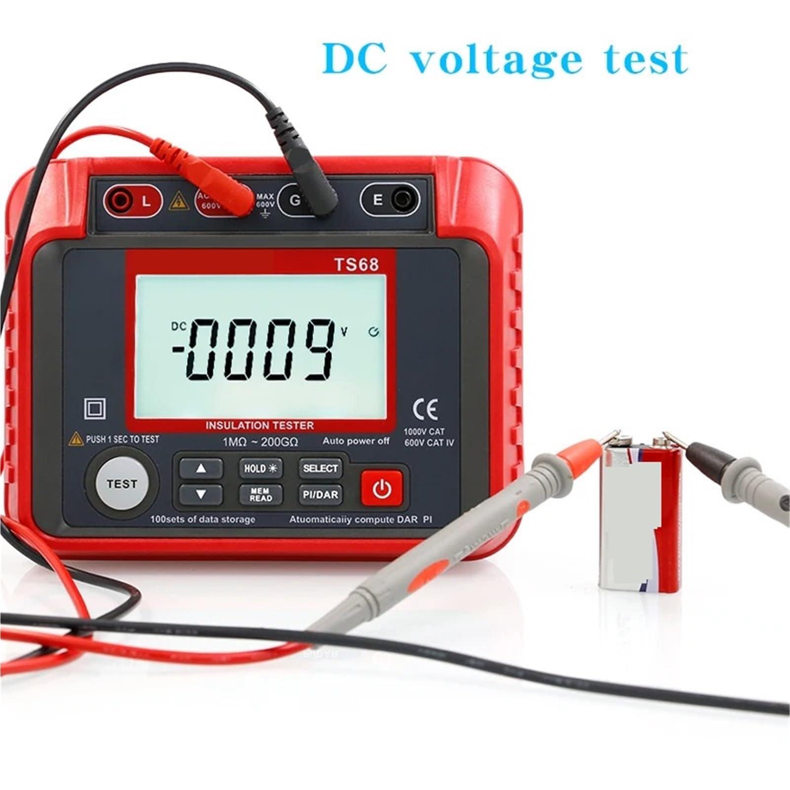 Analizzatore di reti elettriche, Il tester di resistenza isolamento TS68 Megaohmmetro digitale ad alta precisione 500V 2500V Misuratore portatile intelligente