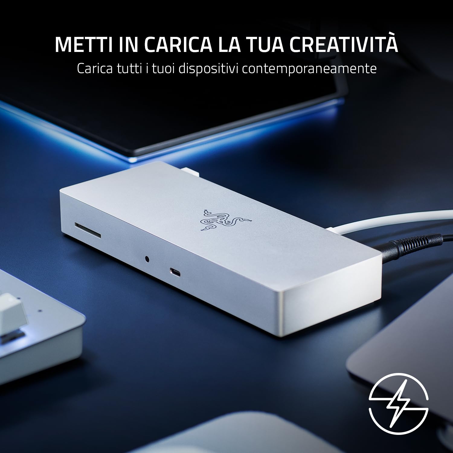 Razer Thunderbolt Dock 4 - Dock Thunderbolt 4 compatto progettato per Mac (La larghezza di banda e la versatilità che hai sempre voluto, Più veloce che mai per Mac) Bianco