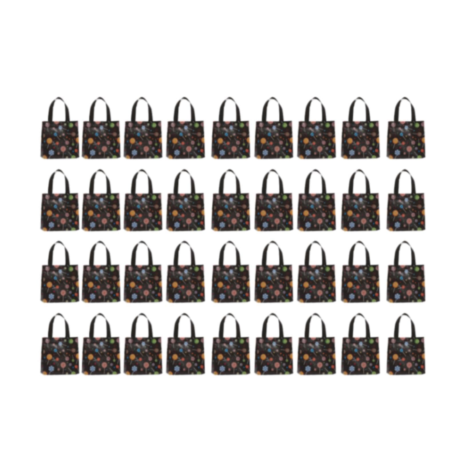 36 Pezzi Borsa Shopping Riutilizzabile Sacchetto Regalo Non Tessuto con Manici Stampa Moderna Impermeabile Adatto per Feste Regali Scuola, C