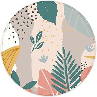 ITNRSIIET Mouse Pad with Stitched Edge, Premium-Textured Mouse Mat Waterproof Non-Slip Rubber Base Round Mousepad for Office Gaming Laptop, Cute Design Desk Accessories, Colorful Flowers