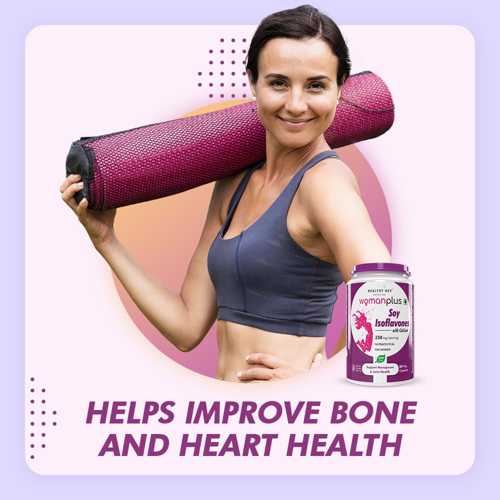 HealthyHey Nutrition Woman Plus Soy Isoflavones with Calcium - 60 Vegetable Capsules 1