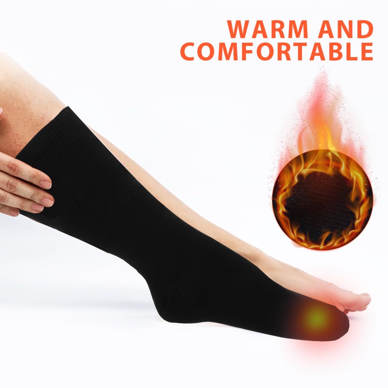 Sosoport Battery Heated Socks Heating Socks Electric Warm Socks Electric Socks Knee High Socks Heat Socks Remote Control Heated Socks Warm Socks for Men Women