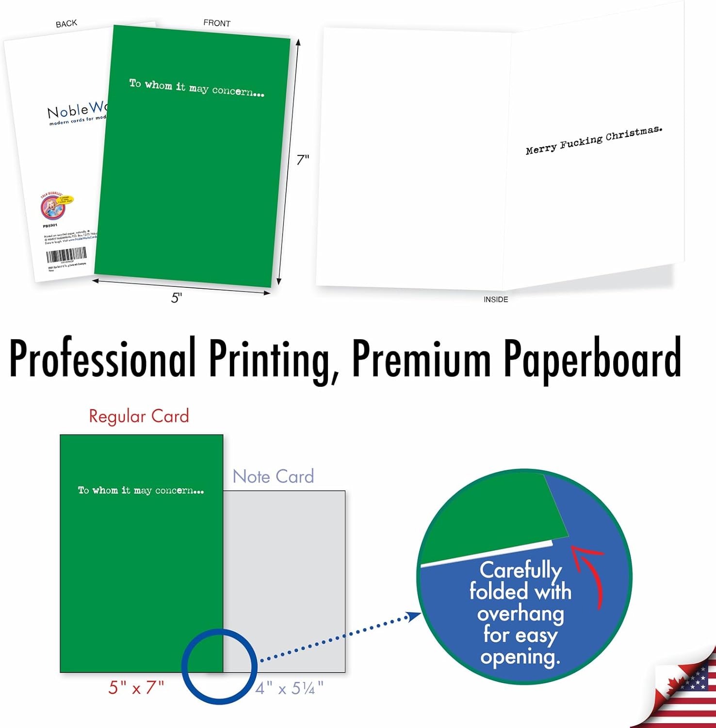 NobleWorks - 12 Funny Christmas Greeting Cards - Inappropriate Boxed Xmas Holiday Cards, Adult Humor with Envelopes (1 Design, 12 Cards) - To Whom It May Concern B5901