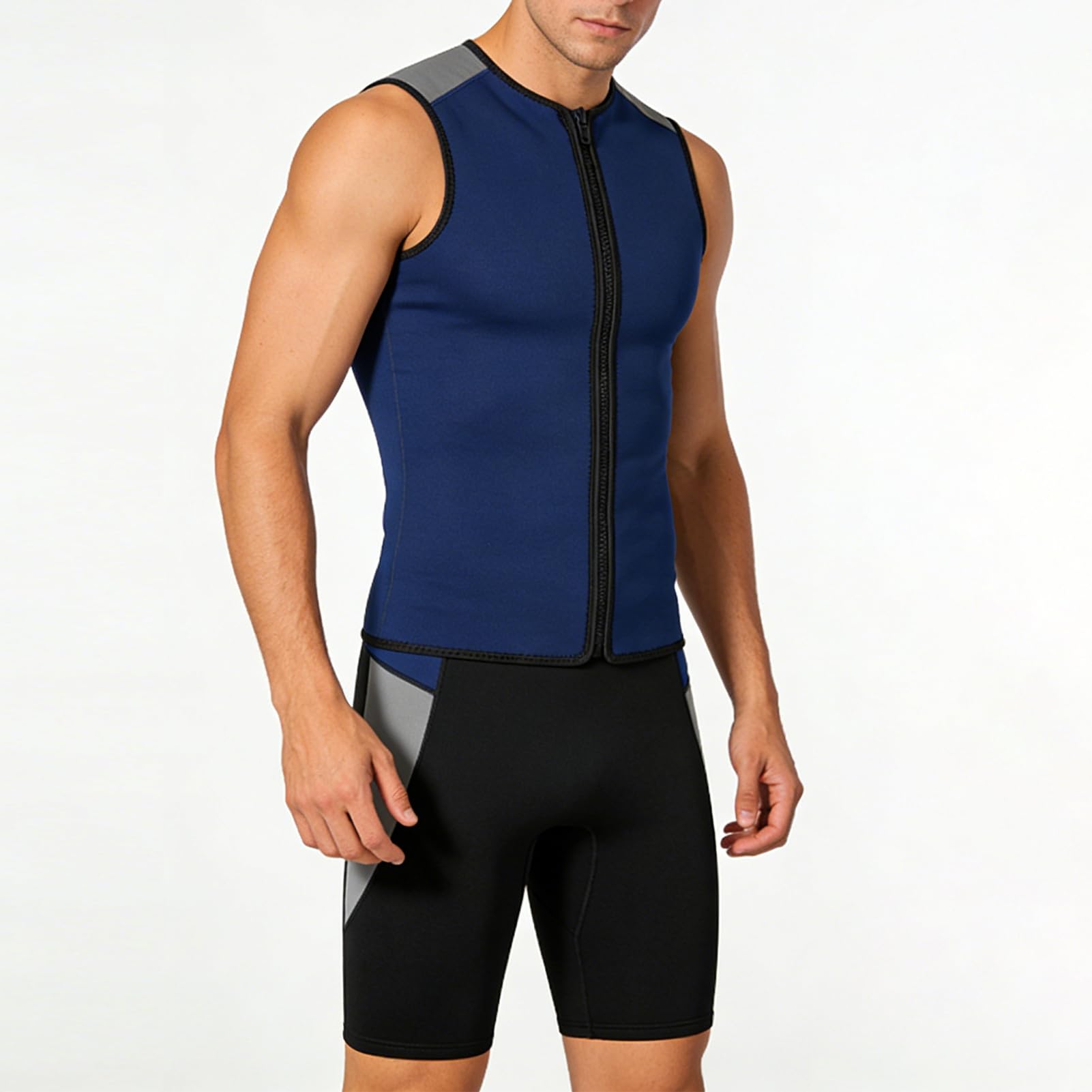 3mm Thermisch Ärmellose Neoprenanzug Herren Damen, Frontreißverschluss Wetsuit Kurzarmanzug zum Schwimmen Tauchen Surfen