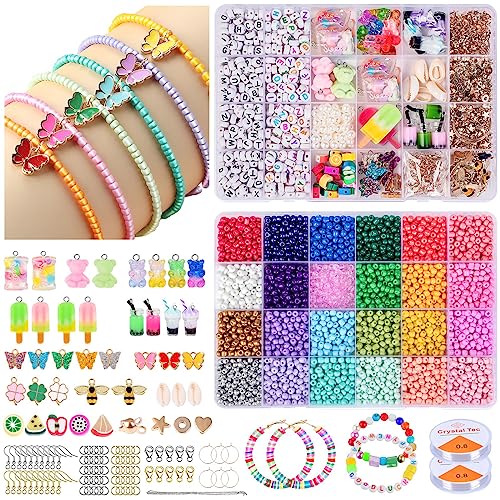 Souarts Perlen zum Auffädeln Glasperlen Polymer Clay Perlen Set,...