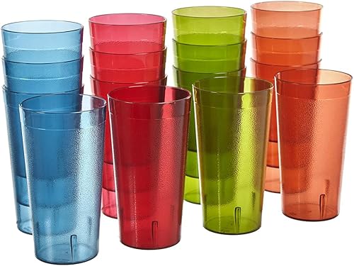 Café 16piezas resistente a la rotura 20oz Vasos para bebidas con calidad de restaurante Multicolor Café 16piezas resistente a la rotura 20oz Vasos para bebidas con calidad de restaurante Multicolor