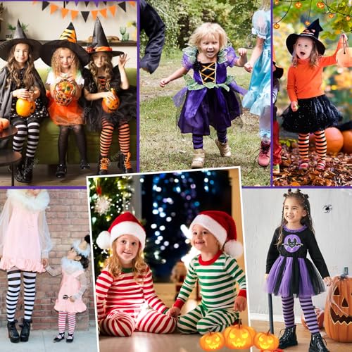 American Trends Tights for Toddler Girls Halloween Stripped Leggings Baby Cable Knit Tights4
