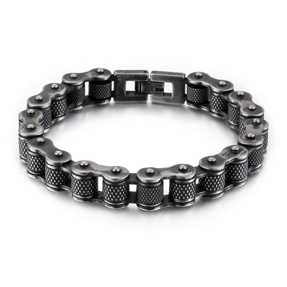 Genérico Pulsera De Acero De Titanio, Cadena De Bicicleta para Hombre, Cadena Cubana Pulida, Hipoalergénica, Ideal para Regalar