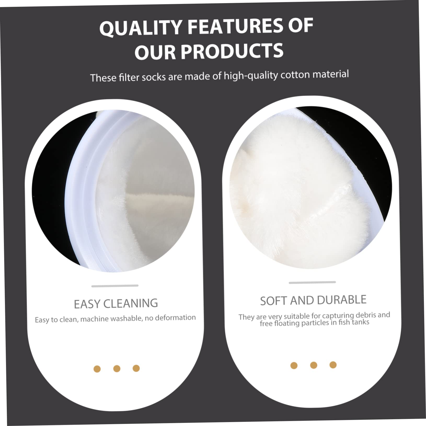 VANZACK 15 Uds Bolsa De Filtro Tanque De Peces Bolsa Filtrante Filtro De Tanque De Peces Calcetín De Algodón Colador Piezas del Sistema De Filtración Bolsas De Material De Filtro