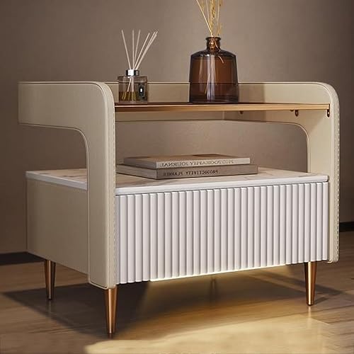 Miniatura 9 de Moderna mesita de noche de madera maciza con cajón, mesa de noche de madera de primera calidad, mesa auxiliar, Mesita de Noche para dormitorio,