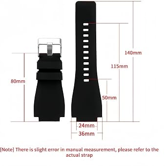 Soft Silicone Rubber Watch Strap 35mm Replacement Waterproof Sport Watch Band for Bell & Ross BR01/BR03