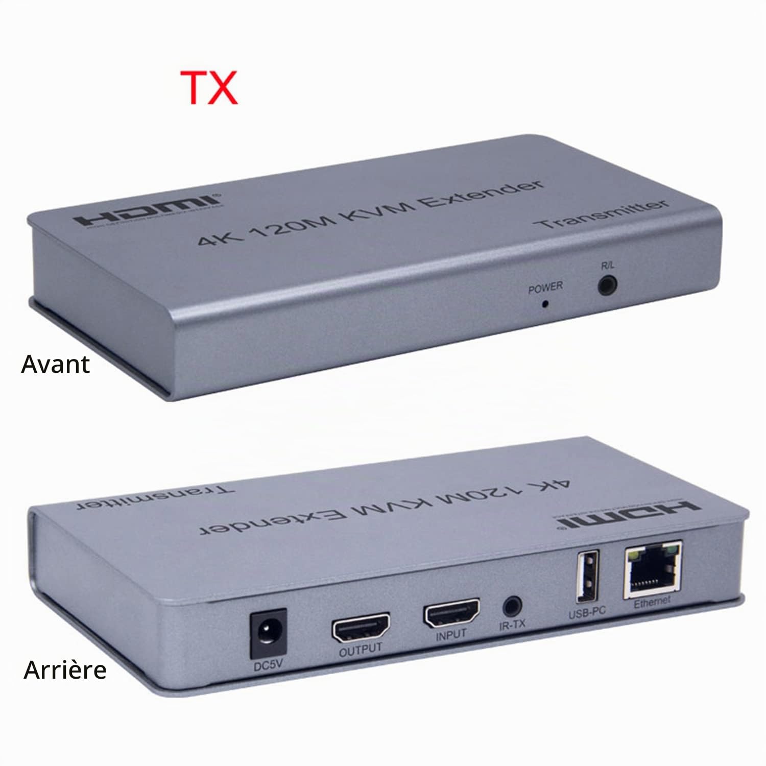 Extendeur KVM HDMI 4K 120M par RJ45 Ethernet Cat5e Cat6 convertisseur de câble TX RX Support USB souris clavier Extension écran tactile