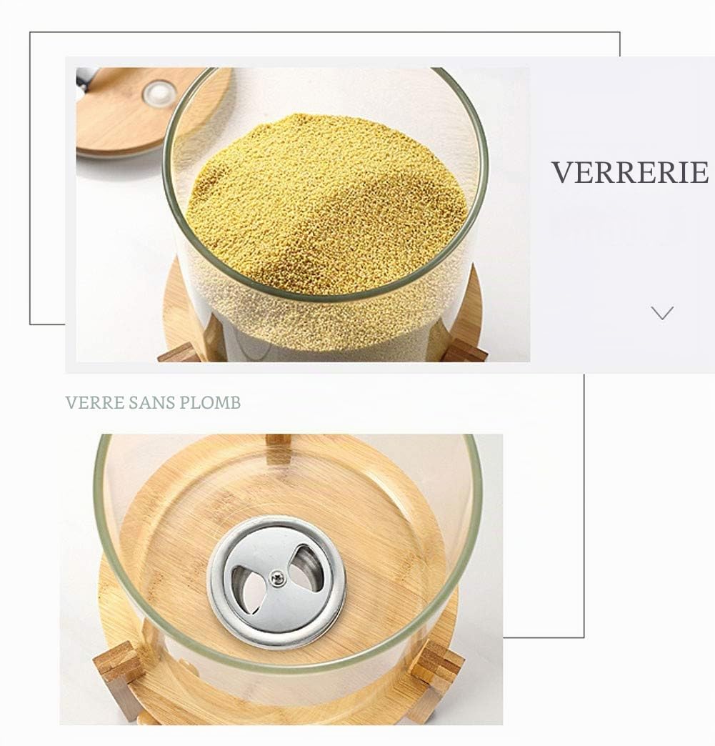 Conteneur Hermétiques pour Céréales Distributeur de Riz Récipient pour Farine, Verre Sans Plomb, Boite de Rangement Cuisine avec Couvercle, 5L/8L 5L
