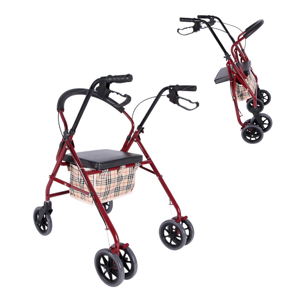 Buy Folding Rollator with 4 WheelsLightweight Medical Rolling Walker