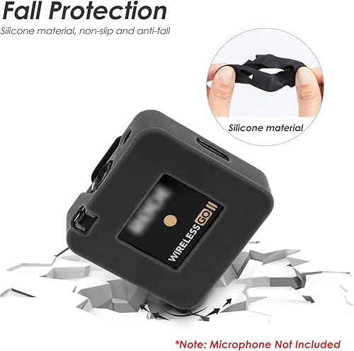 Miniatura 3 de YOUSHARES Funda de silicona compatible con RODE Wireless Go 2 Accesorios RODE Wireless Go II MIC Funda protectora de silicona (3 unidades, negro)